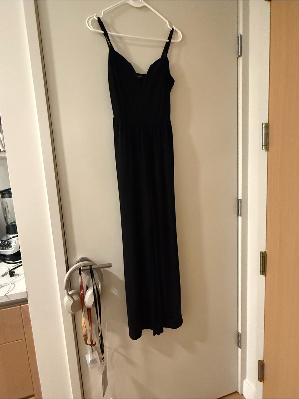 Black V Neck Jumpsuit with Adjustable Straps